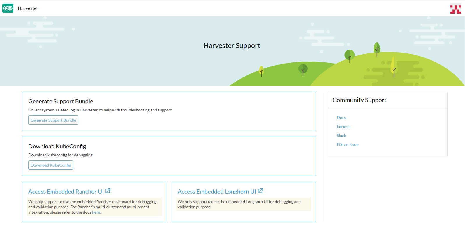 [FEATURE] Add Longhorn and Rancher dashboard links in Support section