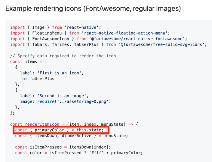 Download Docs Amend Primarycolor Usage In Example Rendering Icons Fontawesome Regular Images Issue 1 Nicotroia React Native Floating Action Menu Github Yellowimages Mockups