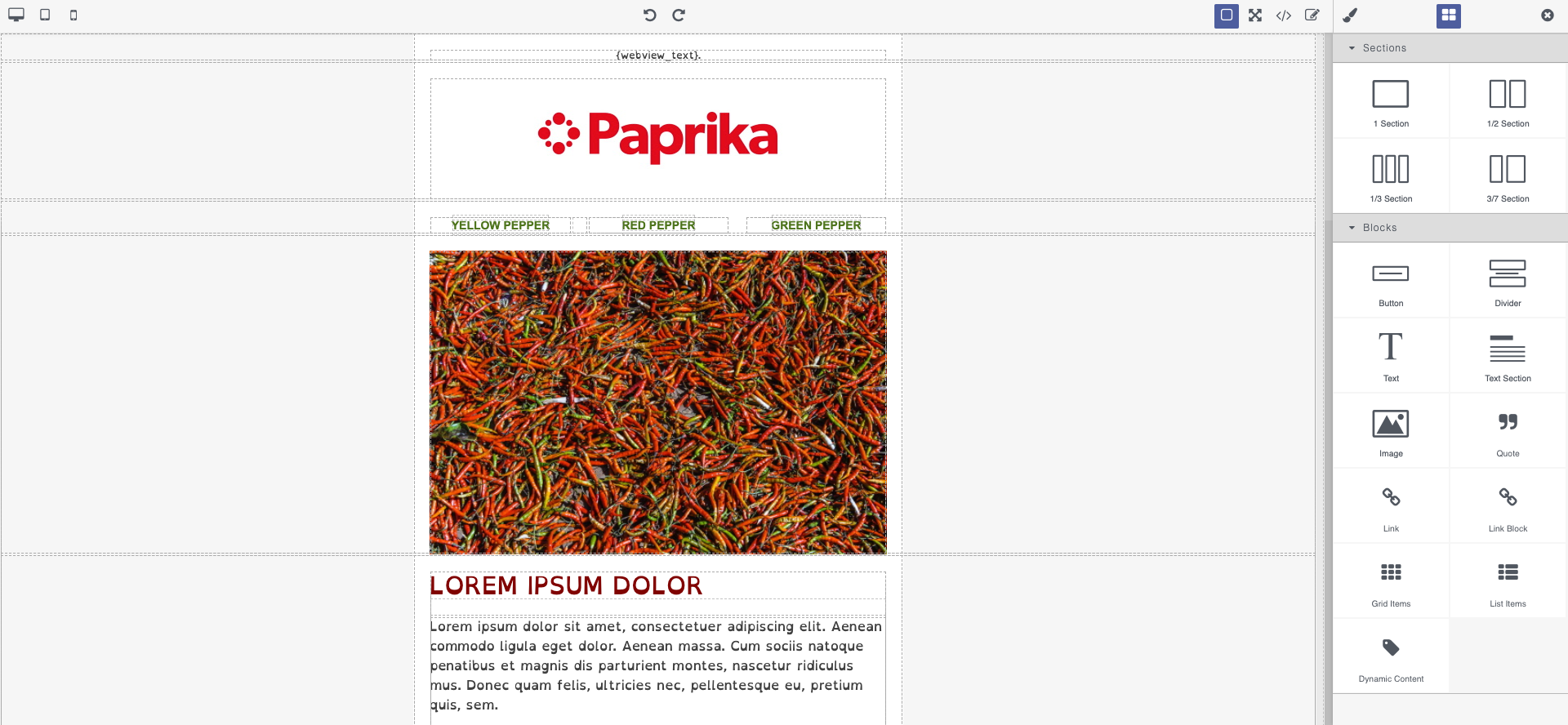 Redesign GrapesJs to be more like a "Mautic" Builder by