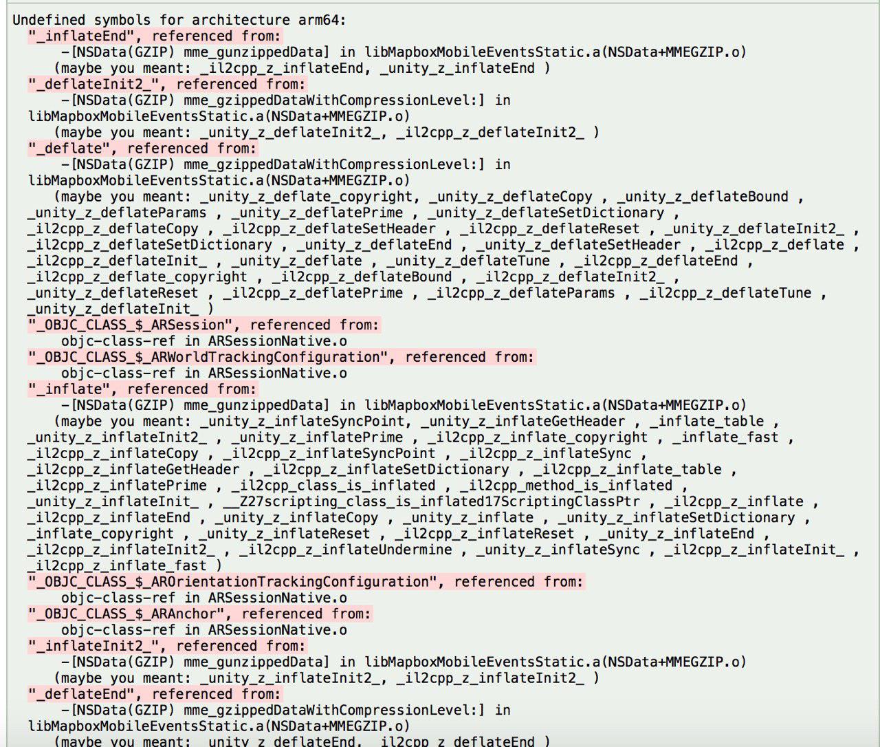 native plugin errors while