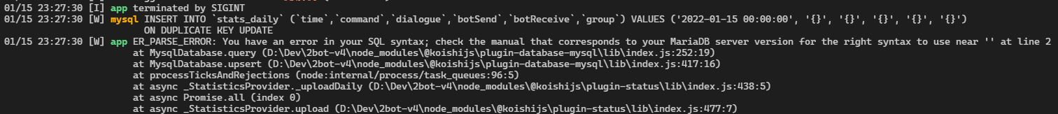 Bug: `plugin-status` 在 SIGINT 时会报错 · Issue #458 · koishijs/koishi · GitHub