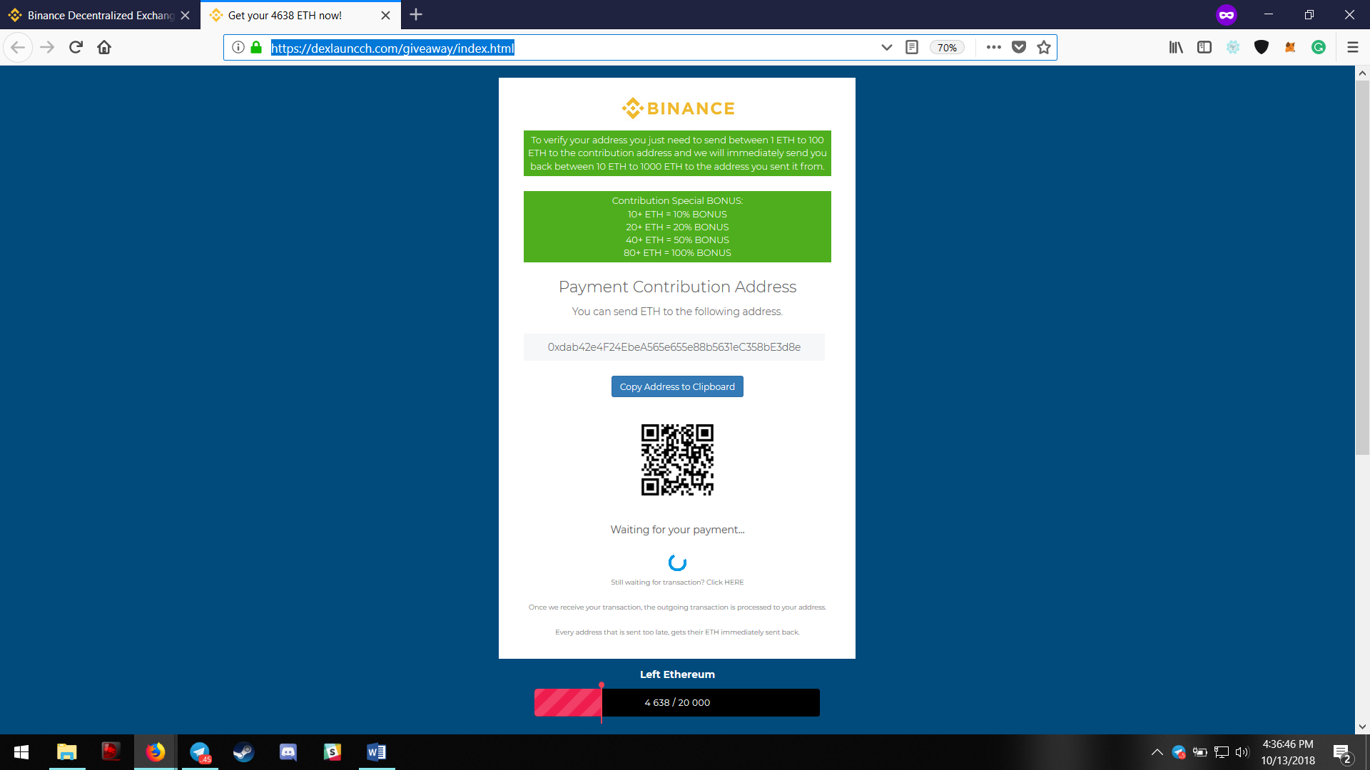 Fake Binance Giveaway [Blacklist request] · Issue #2574 · MetaMask/eth ...