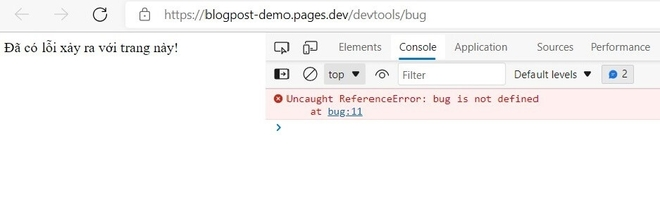 Ví dụ Chrome Dev Tools