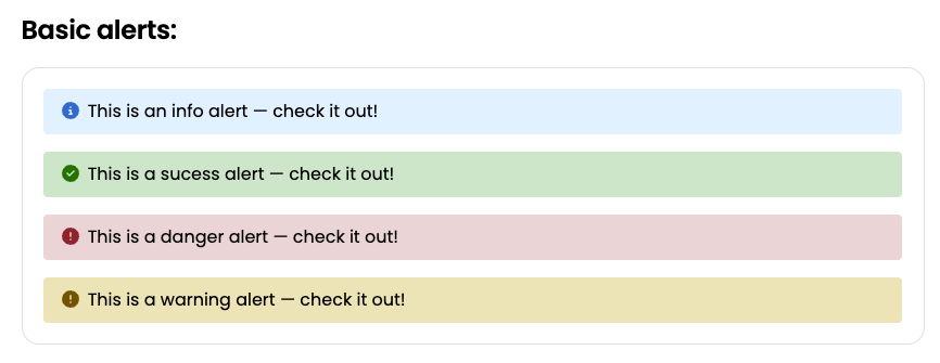 Fix: the colour of the alert component is not the same as in the design ...