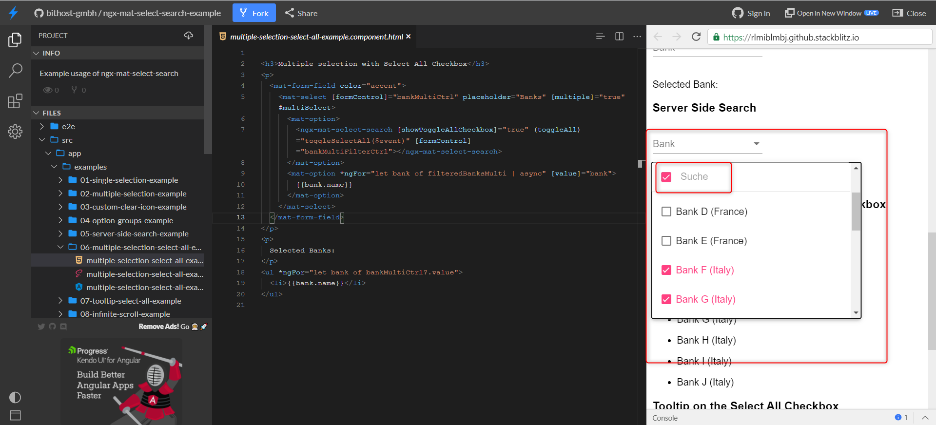 Improve Example: Multiple selection with Select All Checkbox - show ...