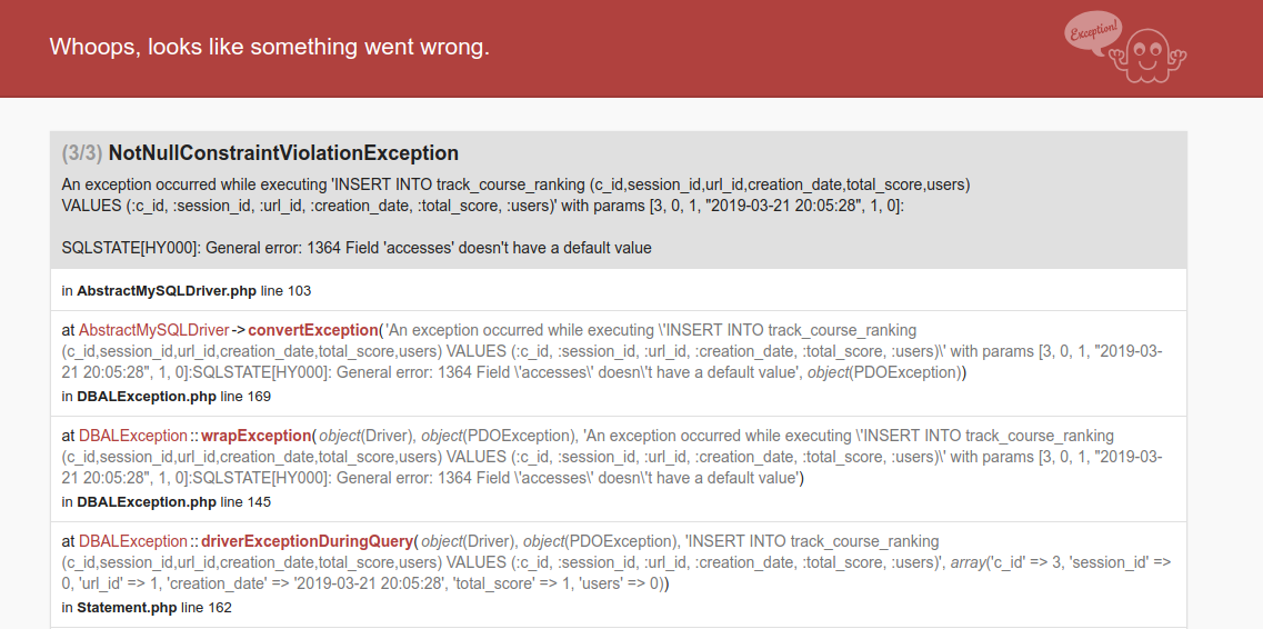 error en accesos