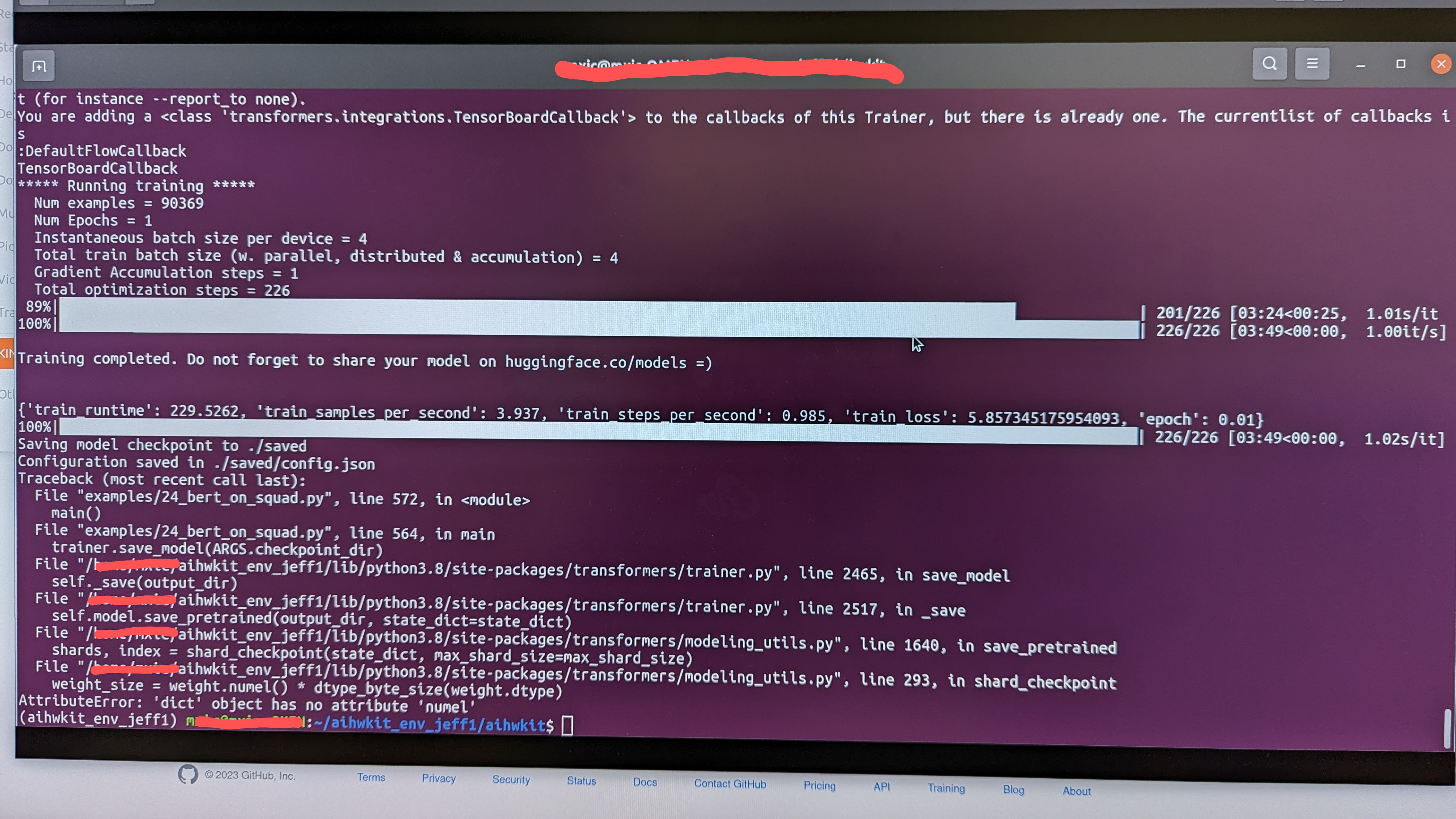 Attribute error when saving model after hardware aware training on ...