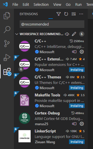 Recommended Extensions List