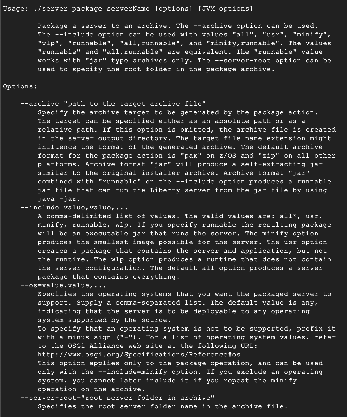server package command documentation lacking · Issue #650 · OpenLiberty ...