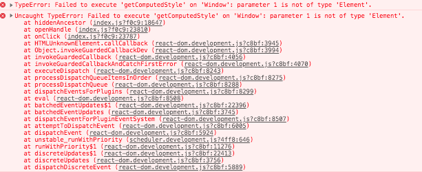 getComputedStyle Error when parameter 1 is not of type 'Element ...