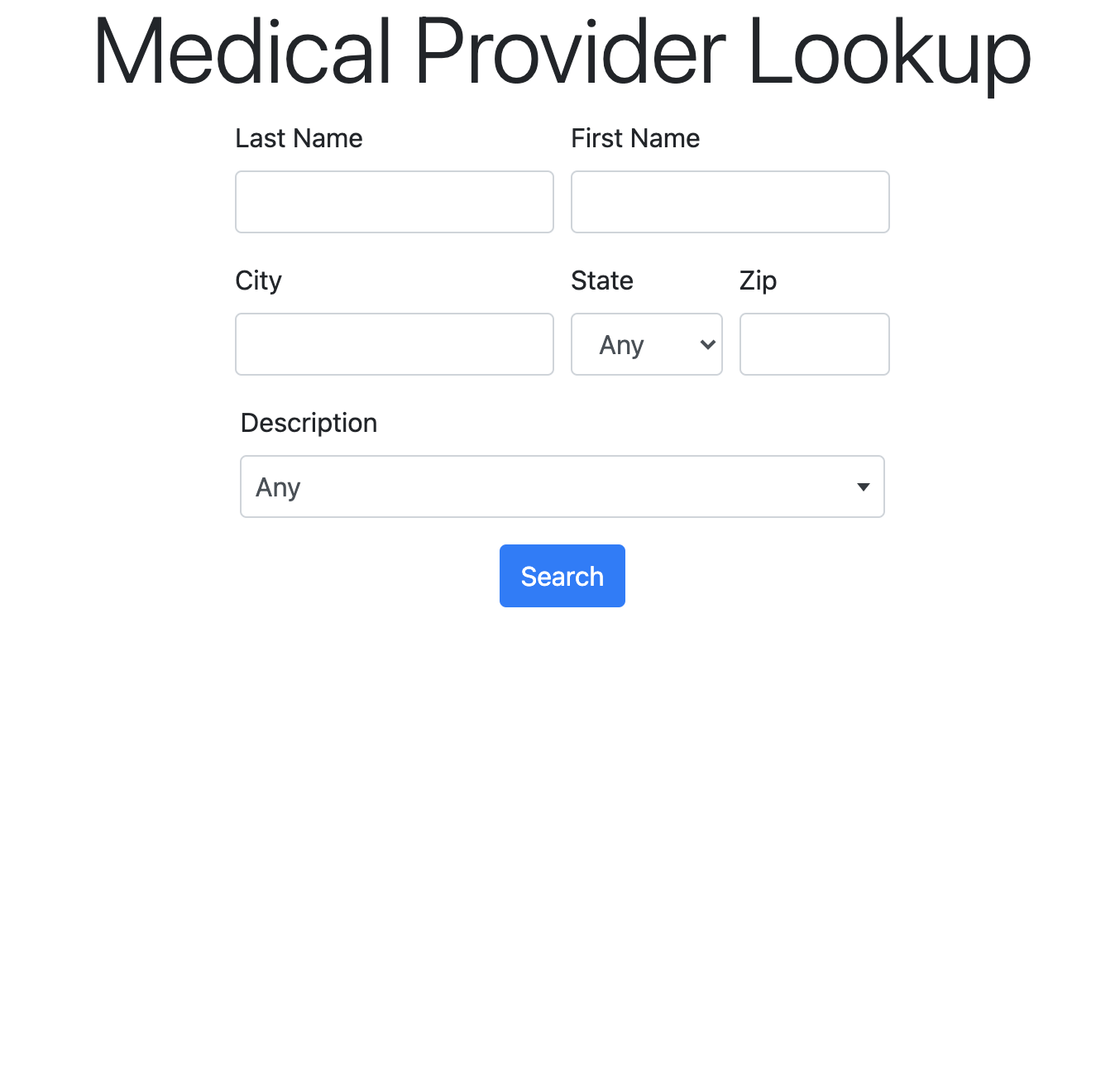GitHub ShikharG/ProviderLookup A simple web application to quickly
