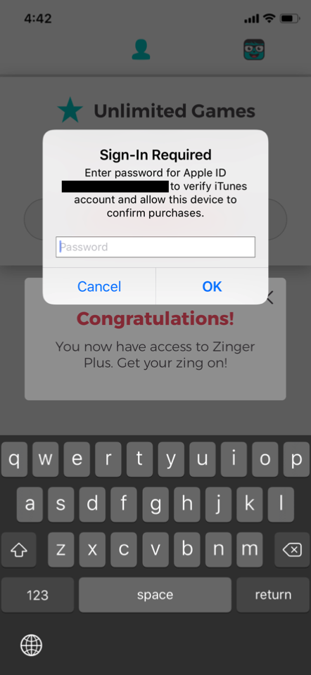 After a successful subscription and clicking on OK from the success ...
