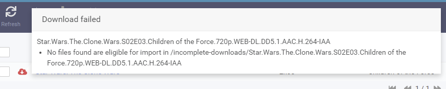 Sonarr tries to import a failed download from Sabnzbd · Issue #4451 ...