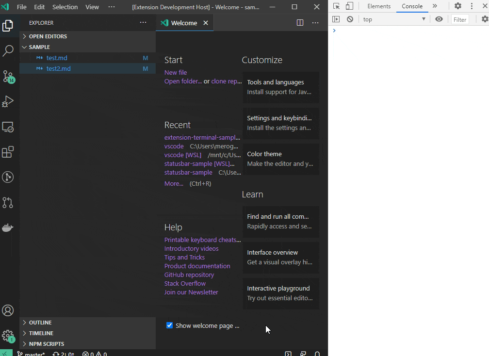 Console dimensions are never set using createTerminal(options ...