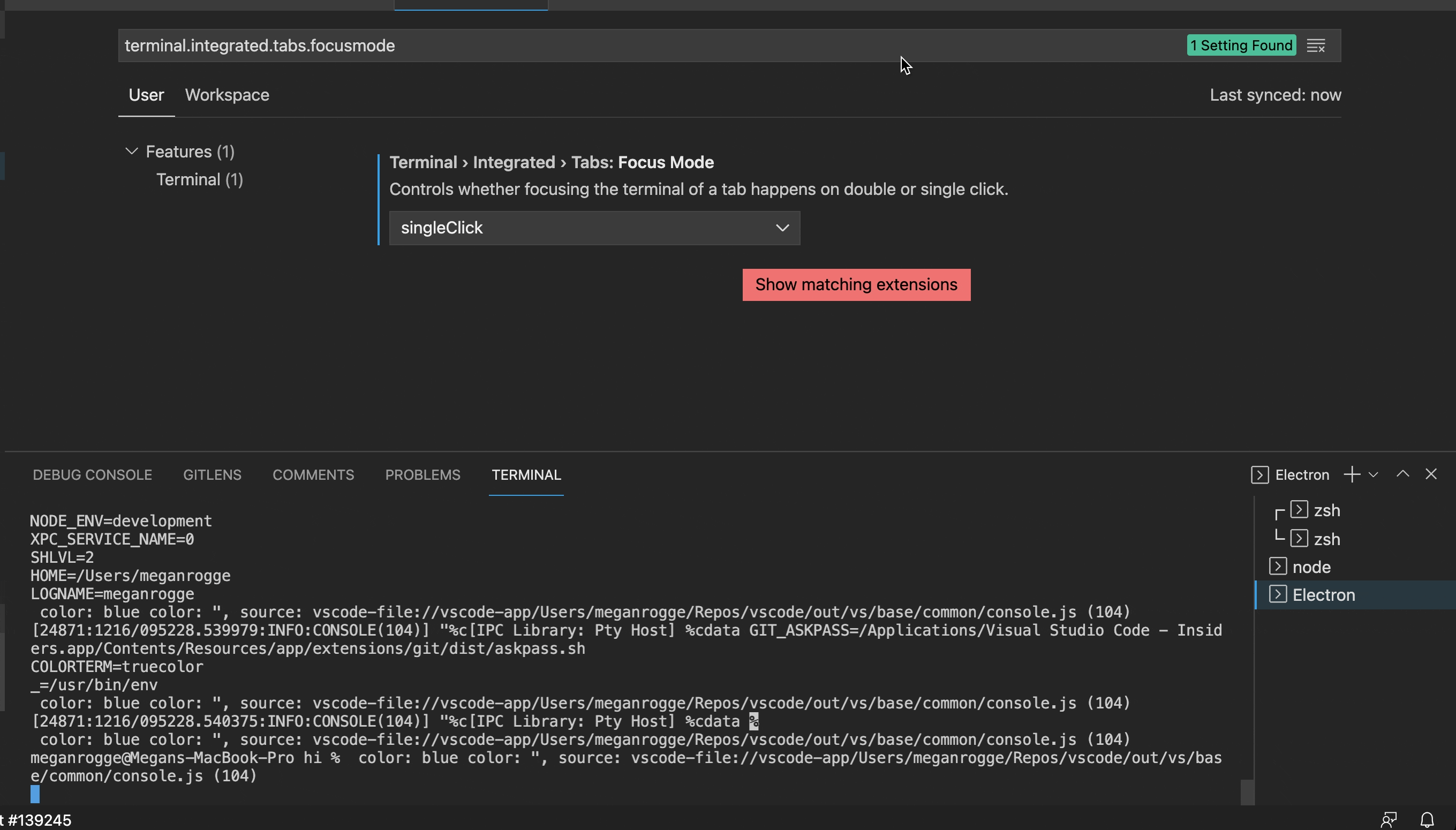 Switching between terminal tabs always requires double-click (even if ...