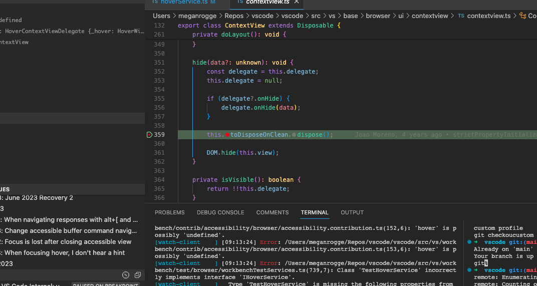 Focus is lost after closing accessible view · Issue #188822 · microsoft ...