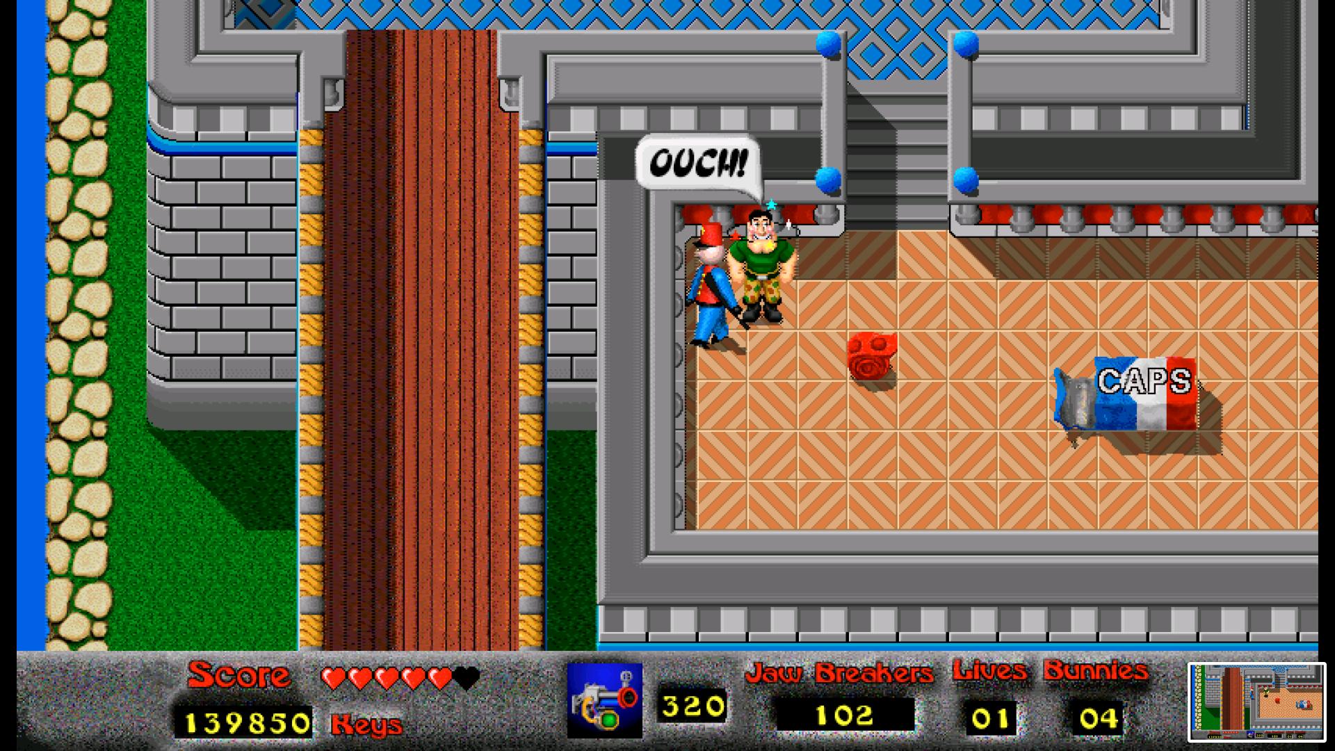 Fairy_level_3_solider_walks_out_of_bounds_and_ouches_Mighty_Mike