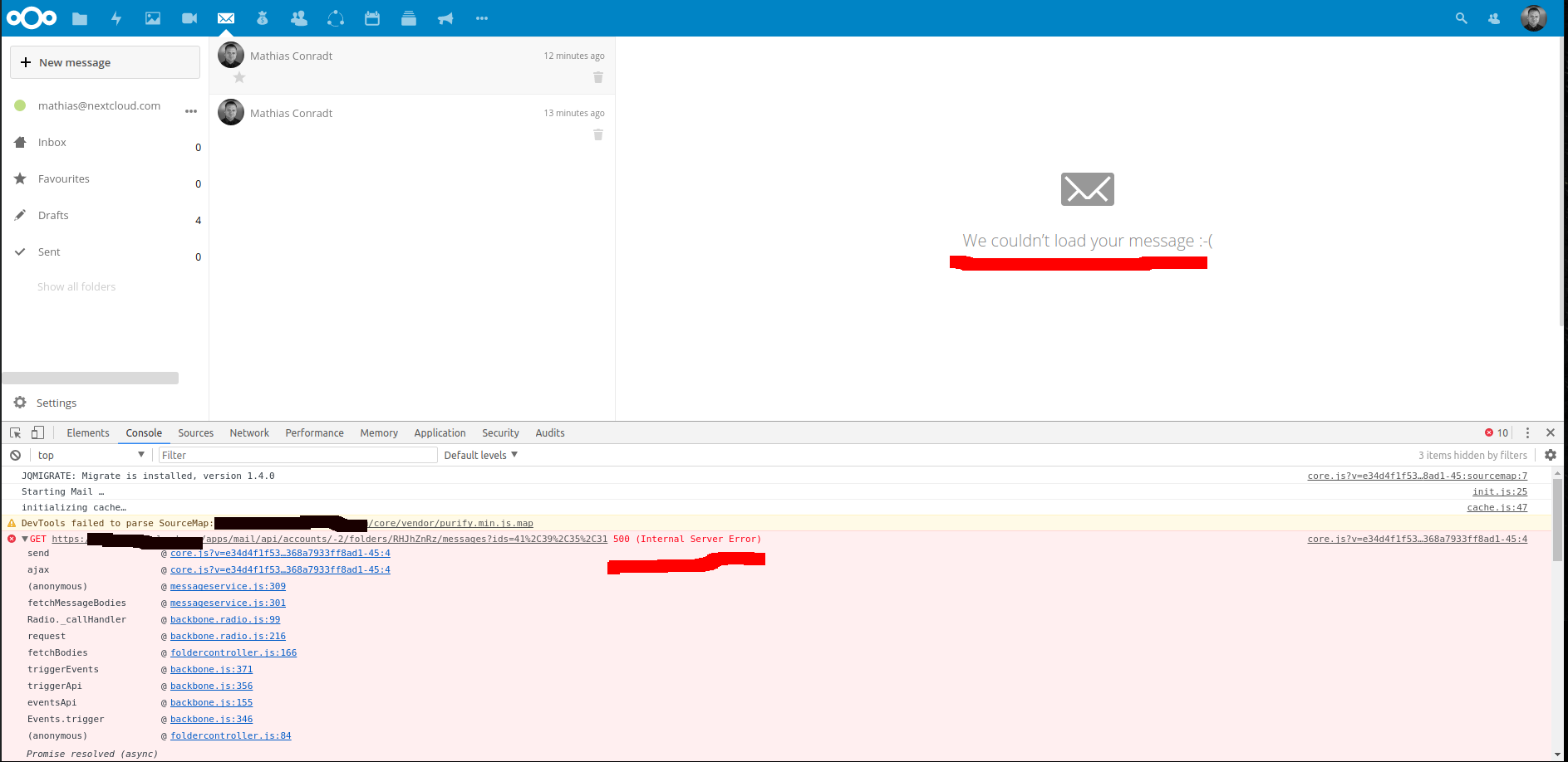 500 Internal Server Error: Draft message cannot be loaded · Issue #597 ...