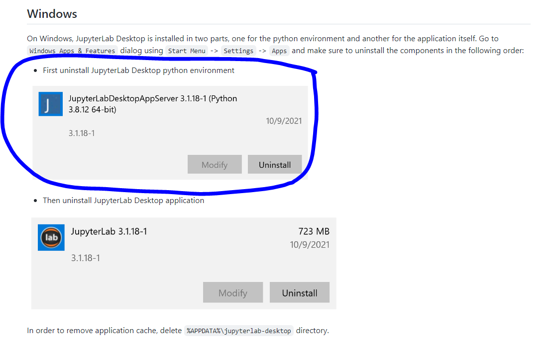 Unable to uninstall jupyter lab desktop on windows issue 698
