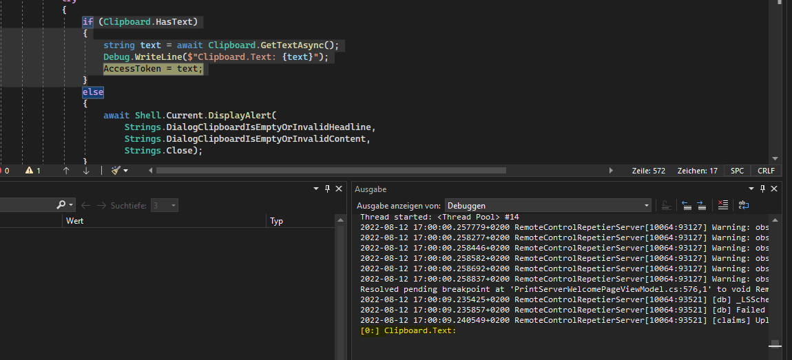 `Clipboard.GetTextAsync()` always returns `null` on iOS · Issue 9382