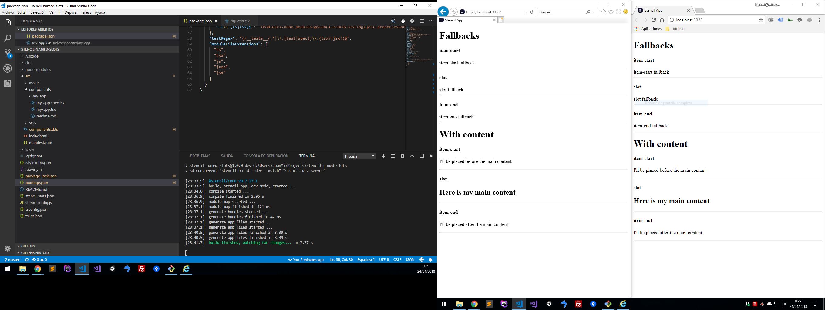 Fallback content for named slots in Firefox and IE11 · Issue 706