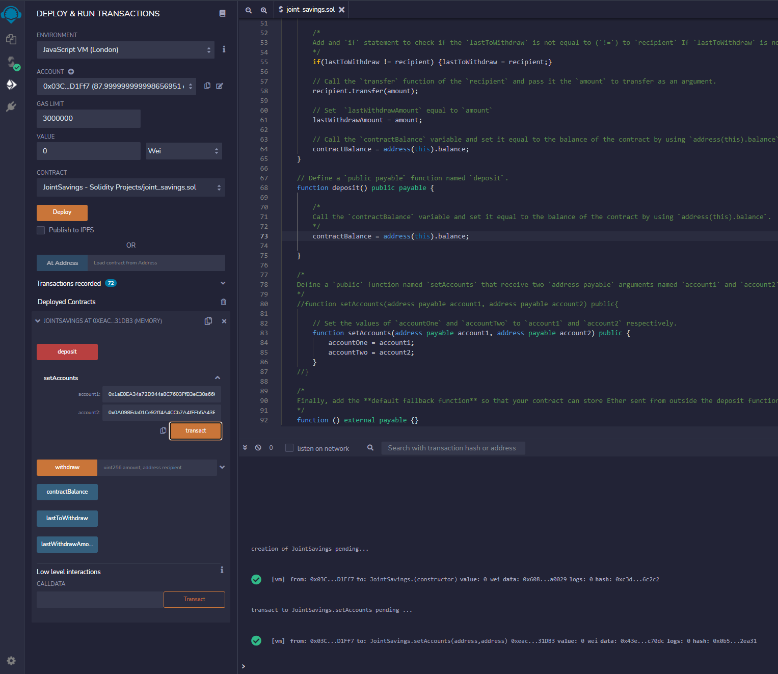 GitHub - cryptome/JointSavings: Solidity contract