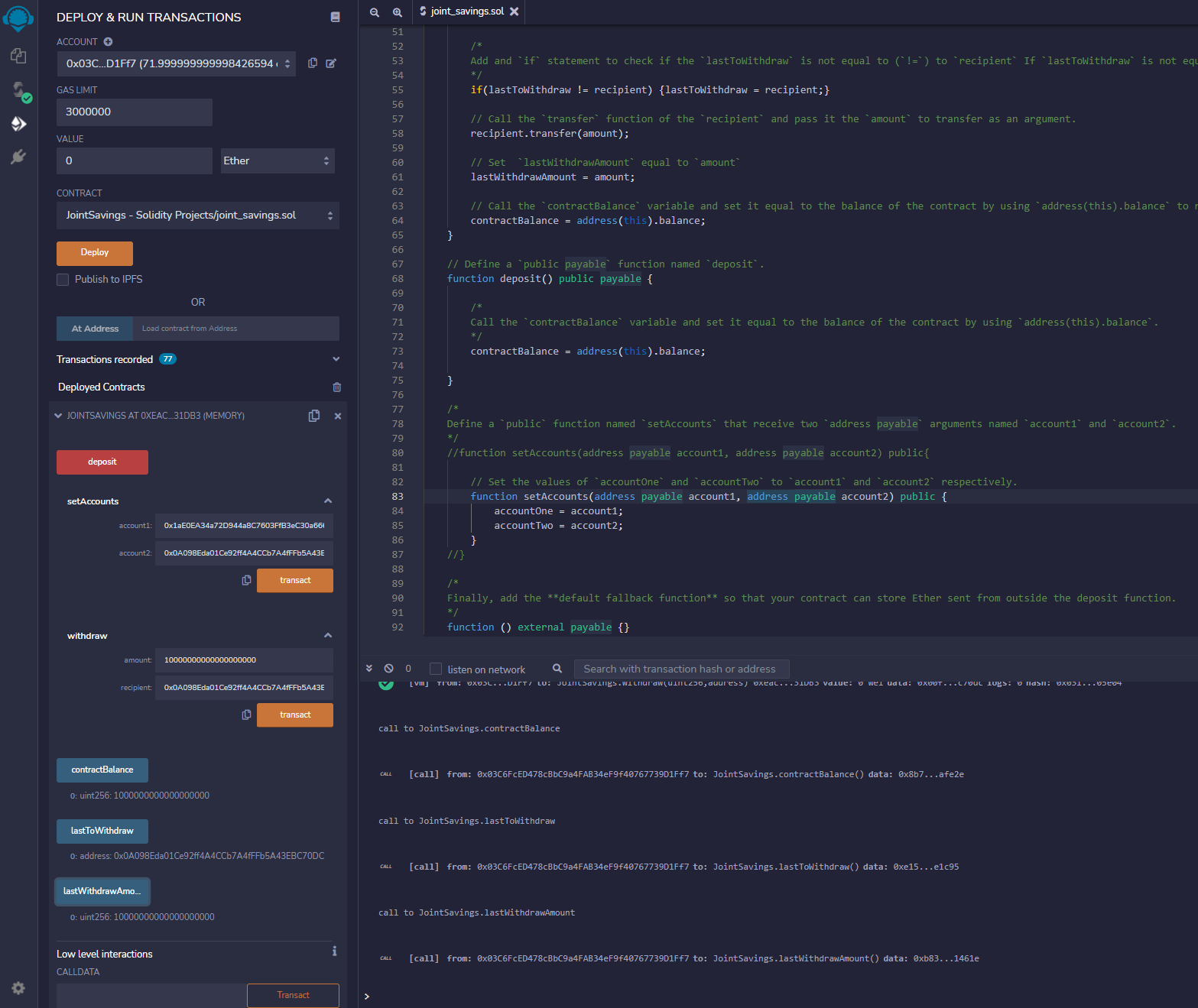 GitHub - cryptome/JointSavings: Solidity contract