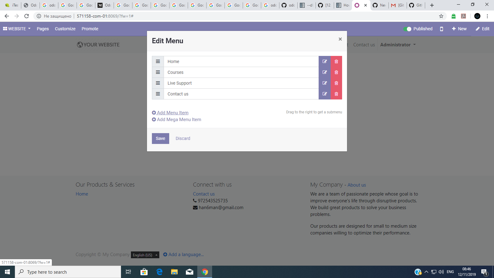 Odoo 13 Pages>Edit_Menu>Add_Menu_Item error · Issue #40092 · odoo/odoo ...