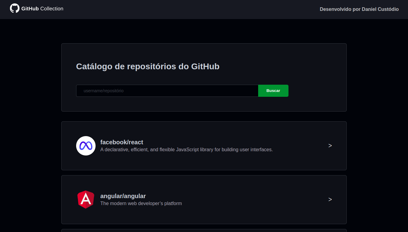 GitHub - DanielSCustodio/GitCollection: Através da api do GitHub esta ...