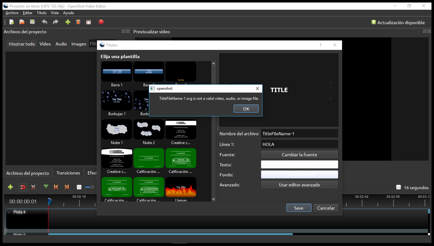 It does not work to put a title · Issue #742 · OpenShot/openshot-qt ...