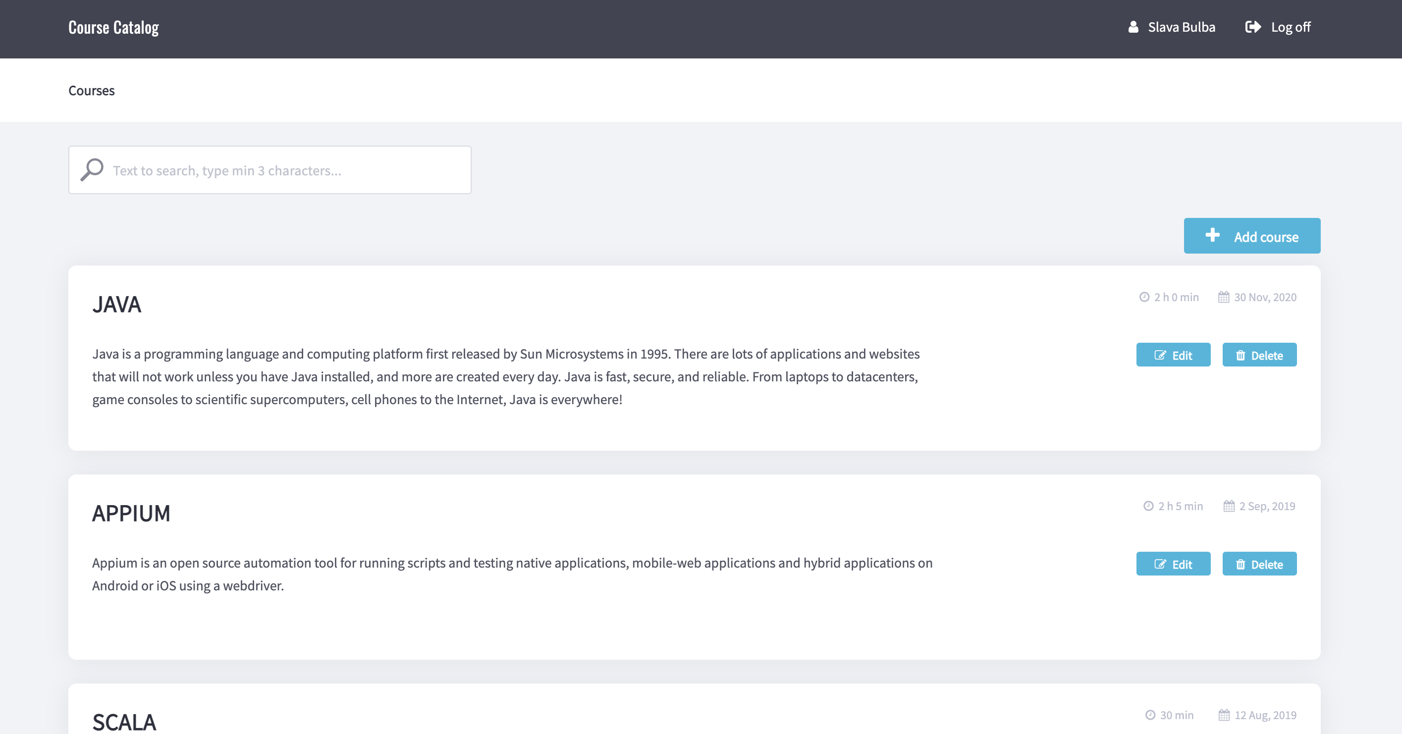 GitHub - ViacheslavBulba/Course-Catalog-Angular-8