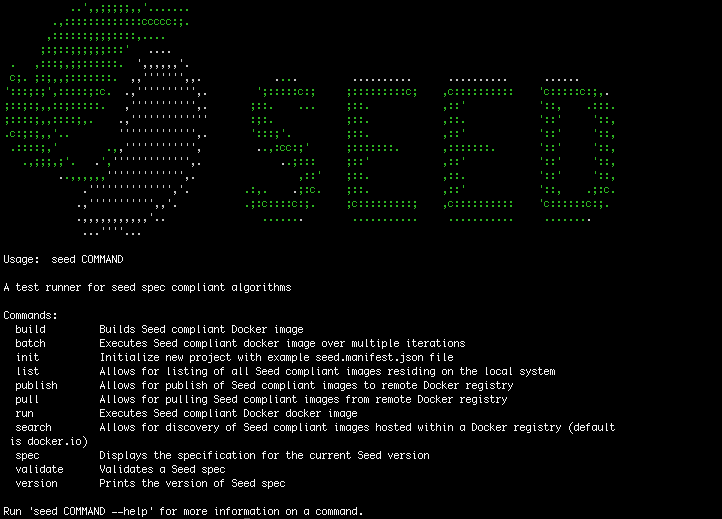 ASCII art for the CLI help · Issue #173 · ngageoint/seed-cli · GitHub