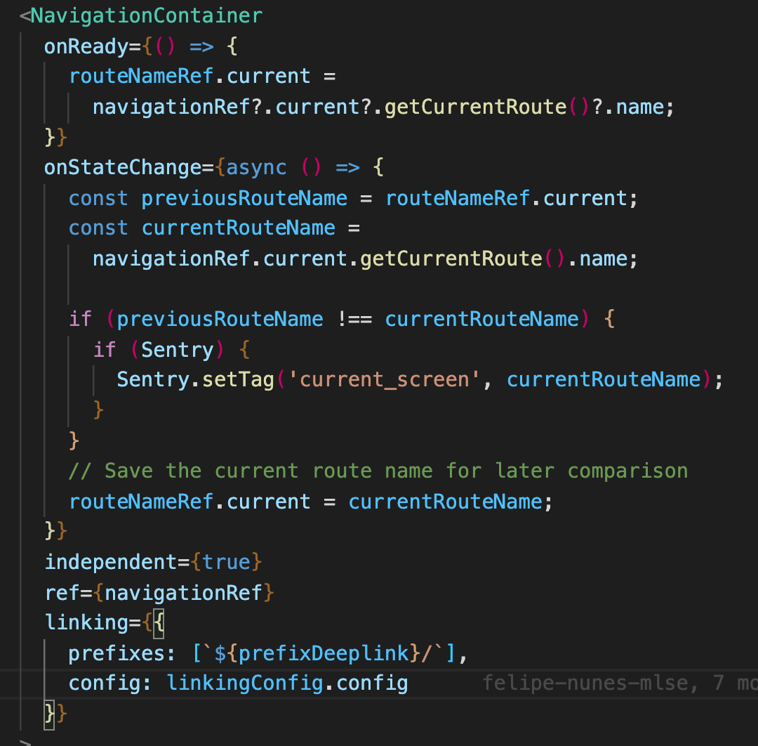 Navigation Container 'linking' props not working properly on device ...