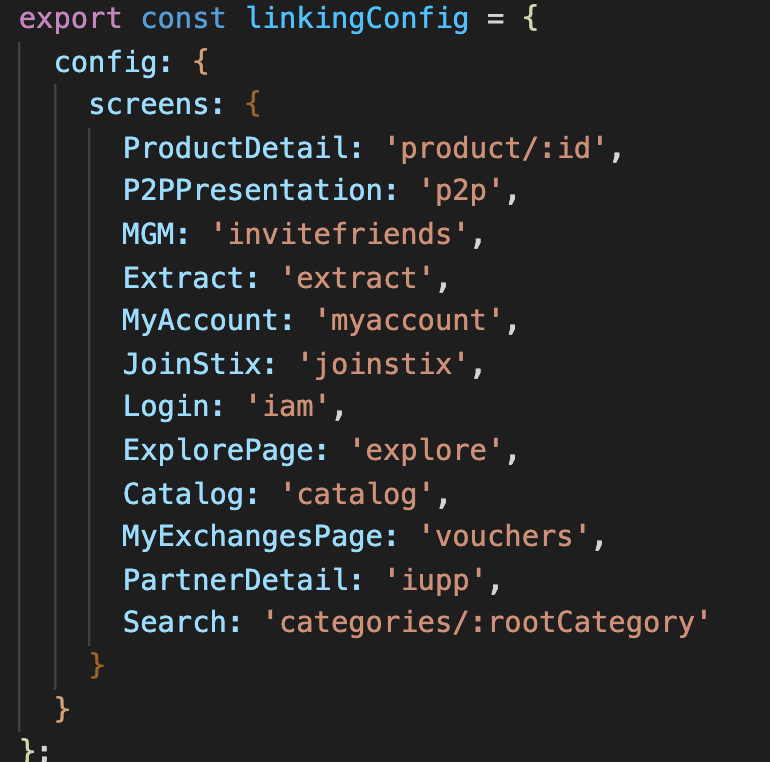 Navigation Container 'linking' props not working properly on device ...