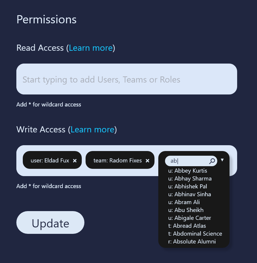 Add Validation in Permission Section of Collection and Document in ...