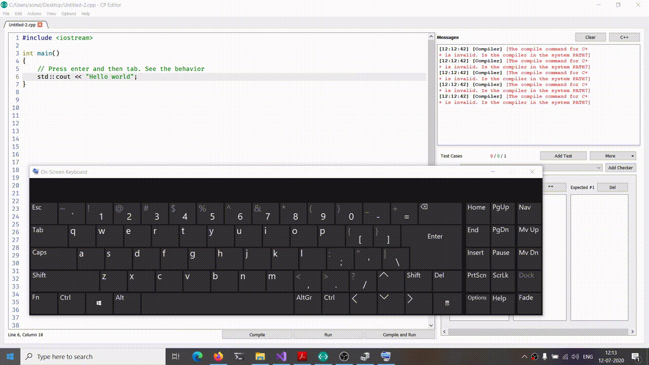 Pressing tab will not move string · Issue #498 · cpeditor/cpeditor · GitHub