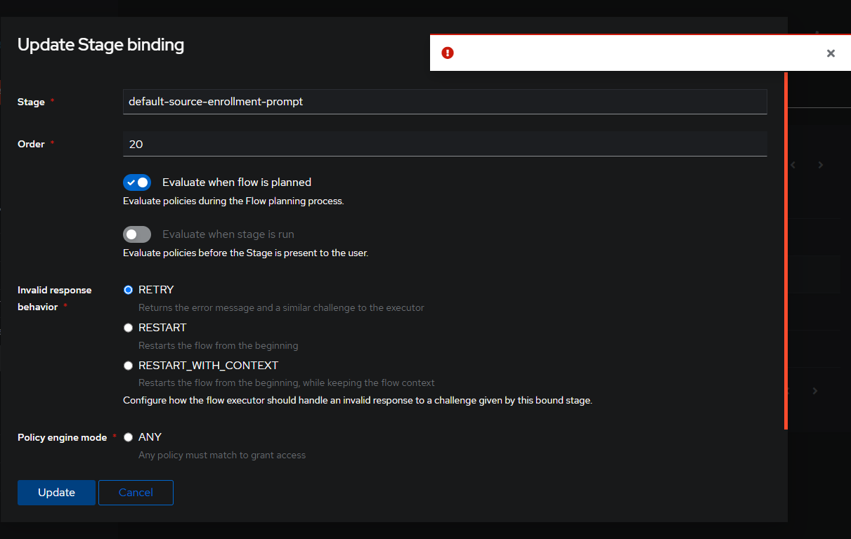 Unable to change flow stage binding through UI after upgrading to 2023. ...