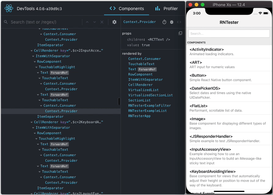 React DevTools Inspector Integration