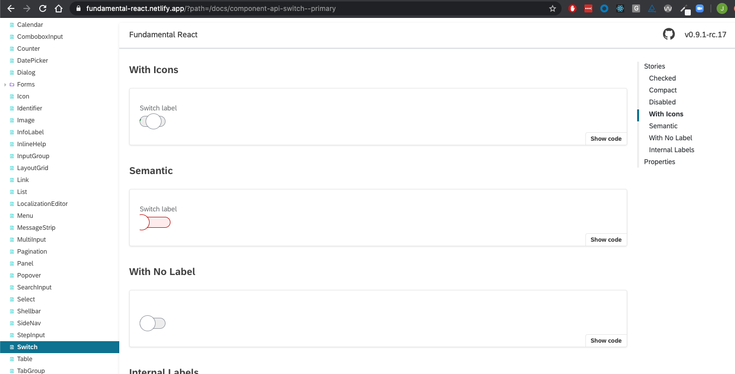 Docs: Switch: debug examples · Issue #1023 · SAP/fundamental-react · GitHub