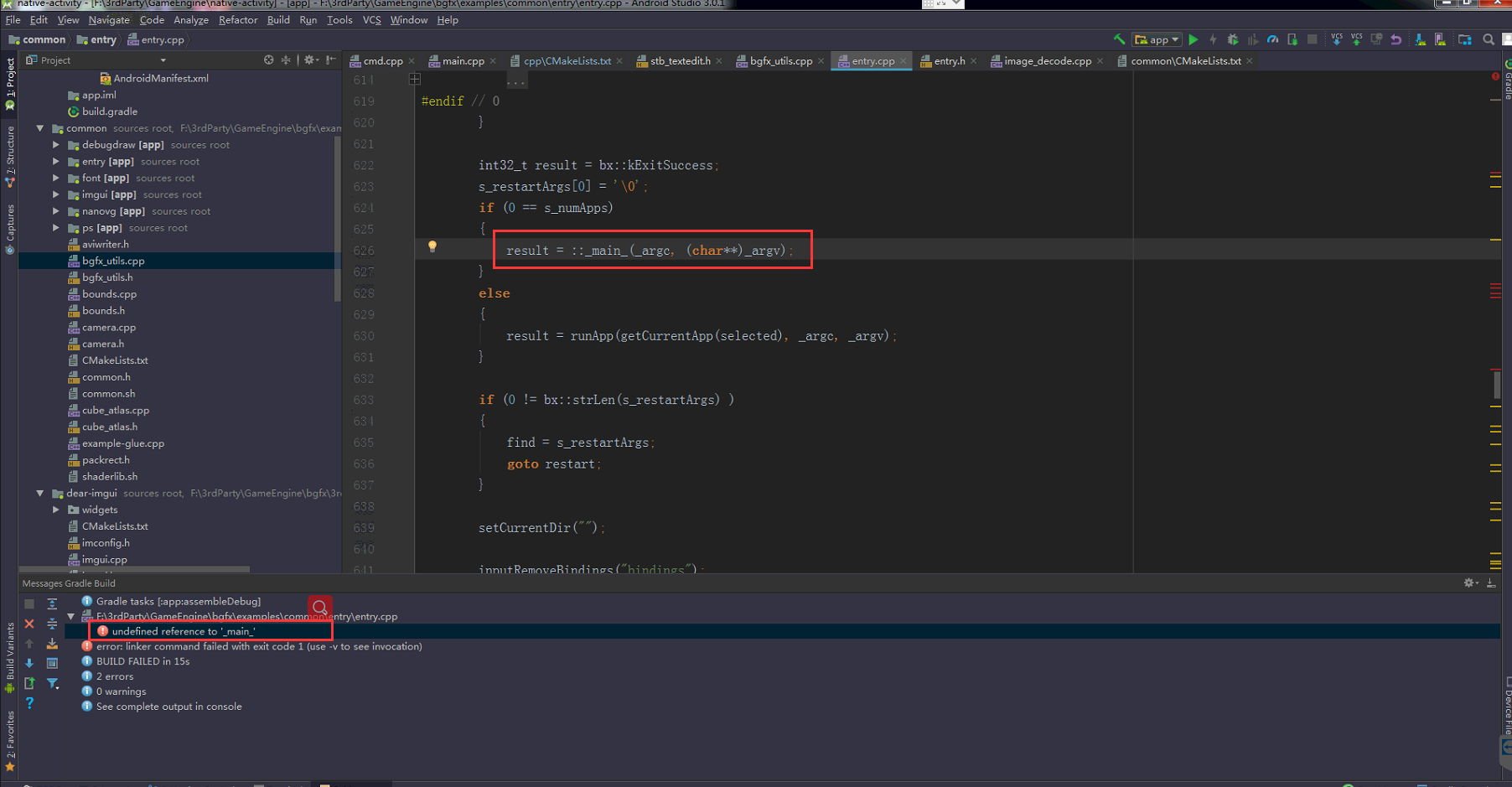 undefined reference to '_main_' · Issue #1425 · bkaradzic/bgfx · GitHub