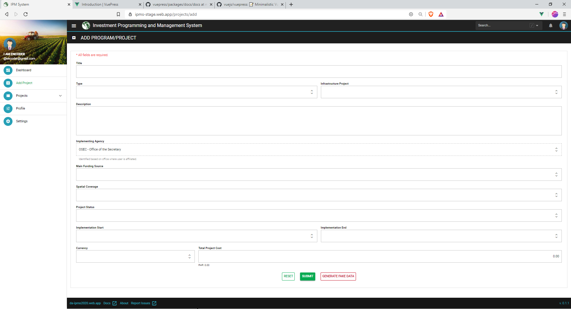 add project