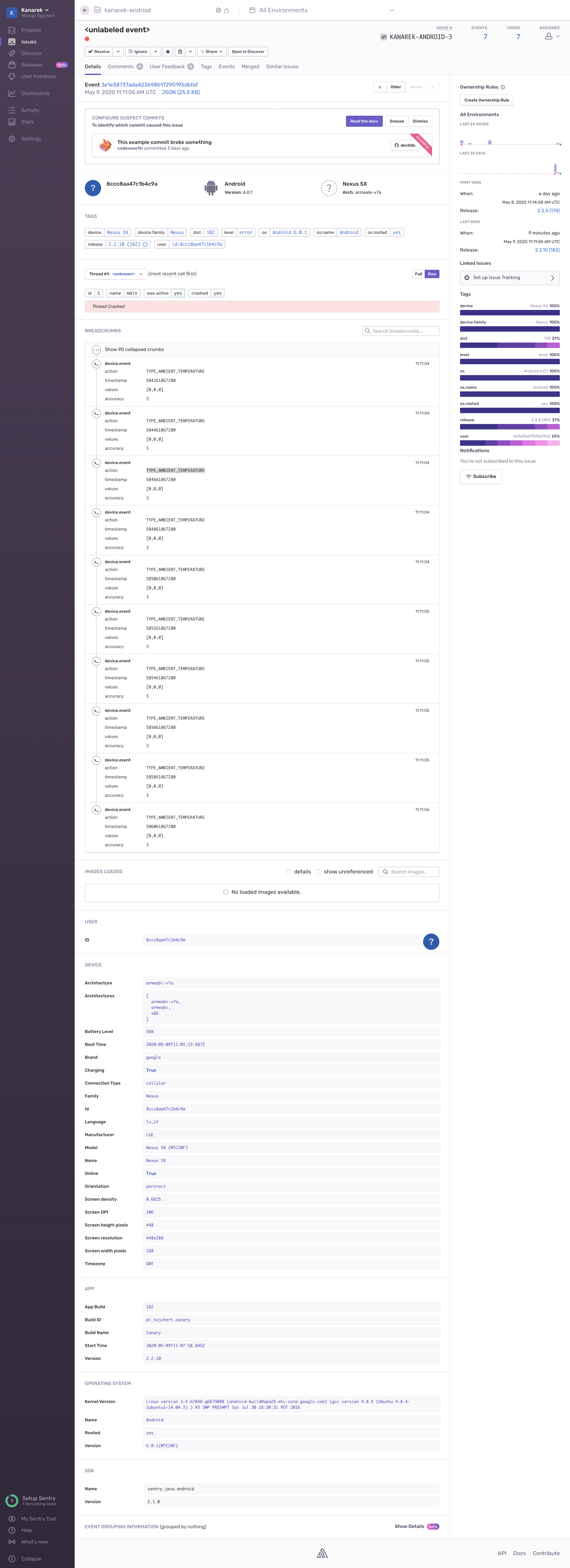 Unlabeled event reported from SDK, visible after each release · Issue ...