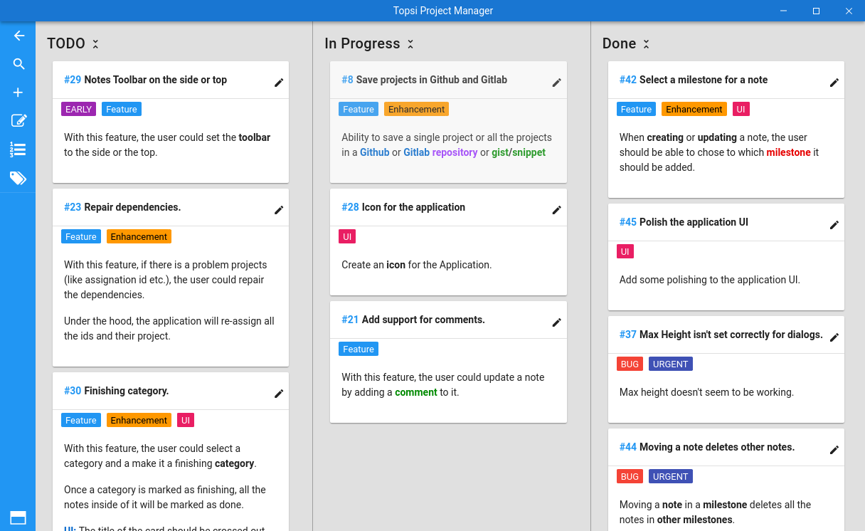 Simple Kanban board