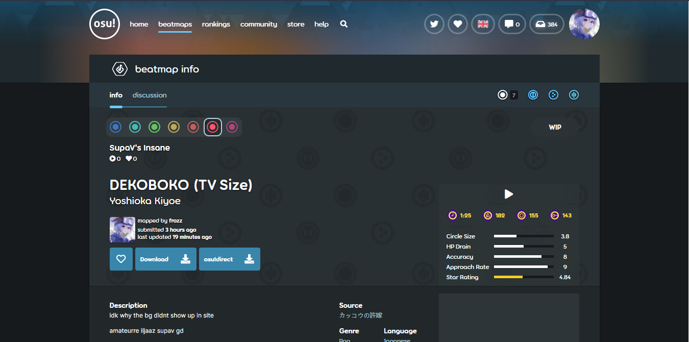 Uploaded beatmap didnt show cover and card background properly · ppy ...