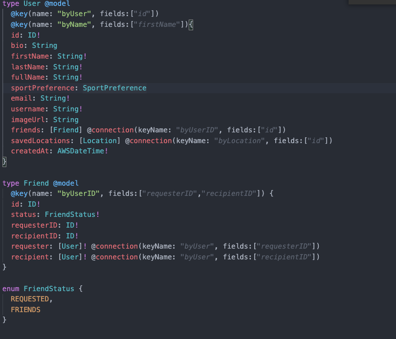 Schema with field containing @connection not showing in generated model ...