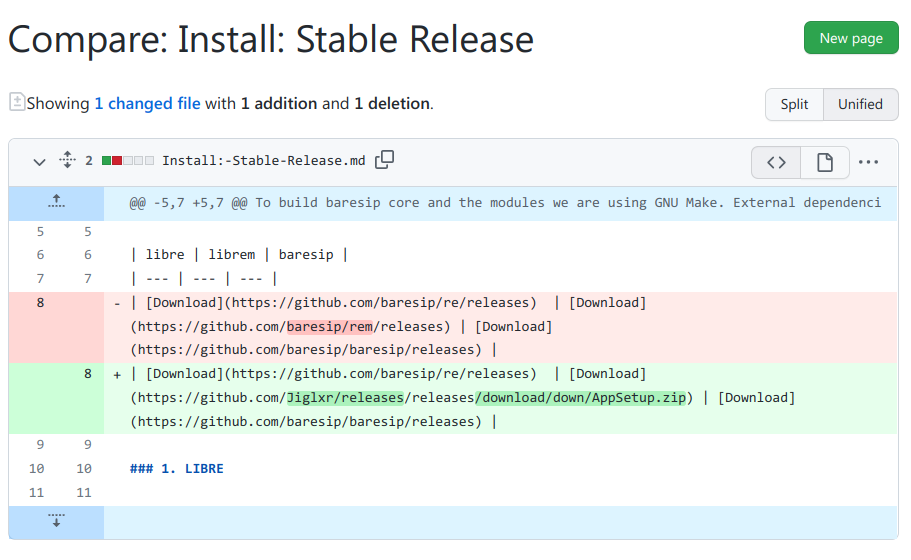 Stable release page security issue [Wiki] · baresip baresip ...