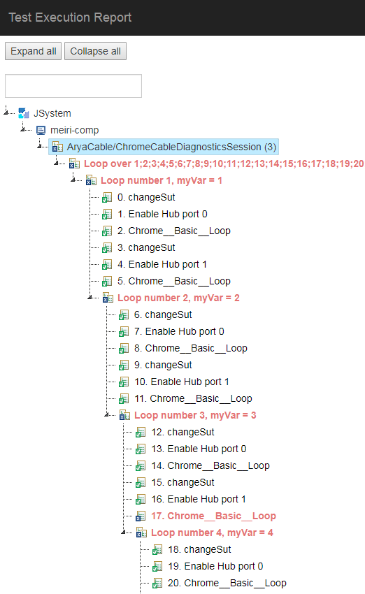 Scenario in for loop is not reported correctly in the HTML report ...