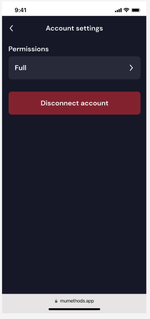 Mu API: Connect Disconnect-Account Button to SDK · Issue #33 ...
