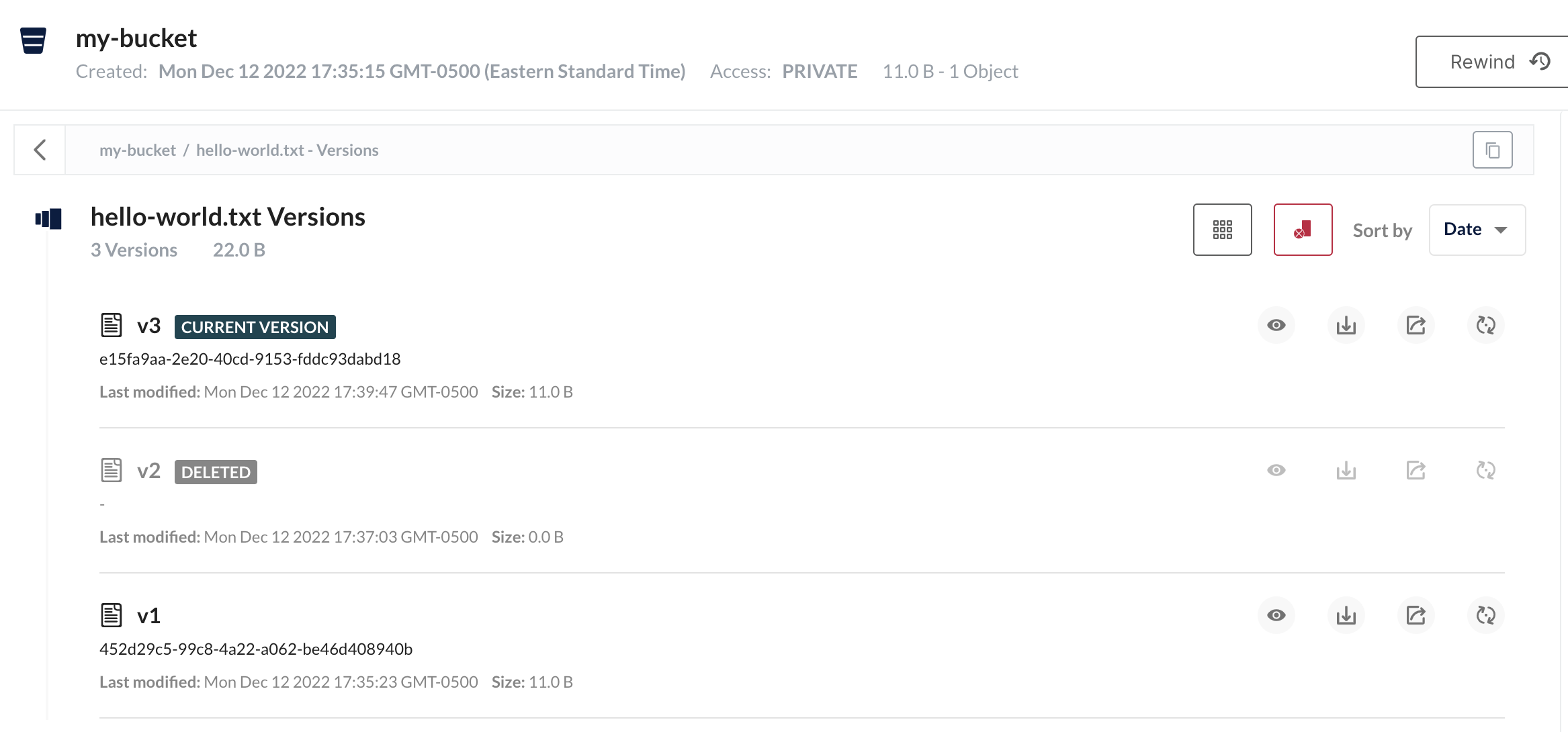 Delete object call using boto3 API on a versioned bucket deletes the