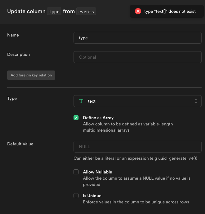 columns of text[] type broken for Web Dashboard · Issue #4150 ...